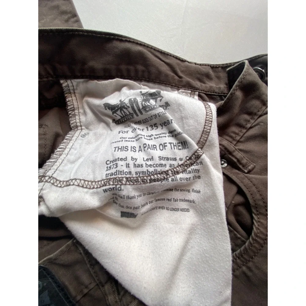 Levis 514 Straight Fit Pants Mens 36x34 Brown Cotton Casual Trousers 514-0612
